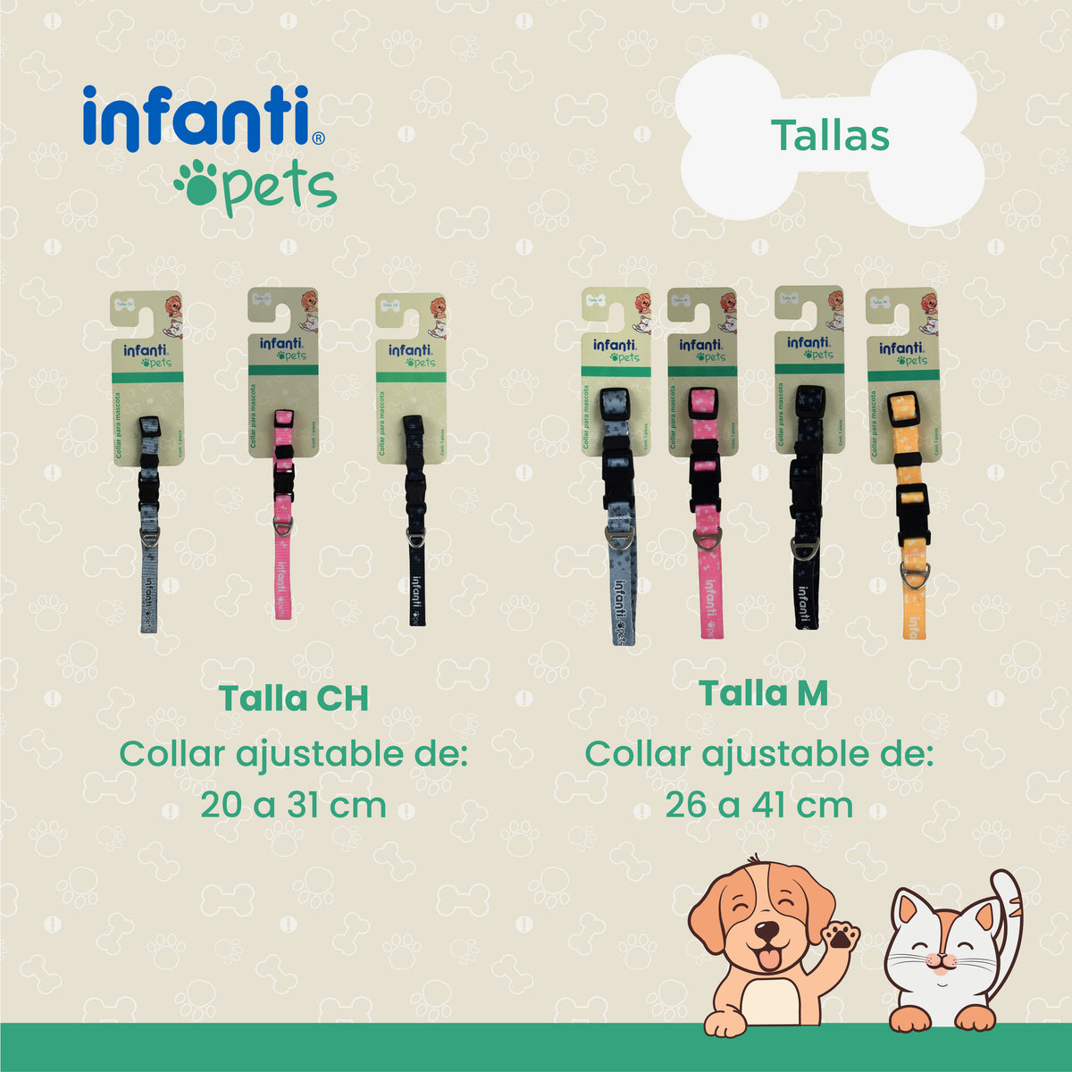 Collar Para Mascotas Metal Mediano Ligero Ajustable